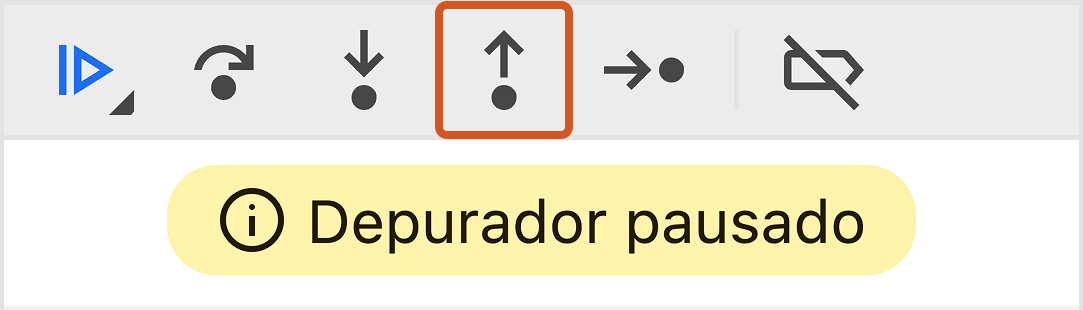 captura de tela mostrando onde está o botão 'Sair da função atual (Step out)' no DevTools